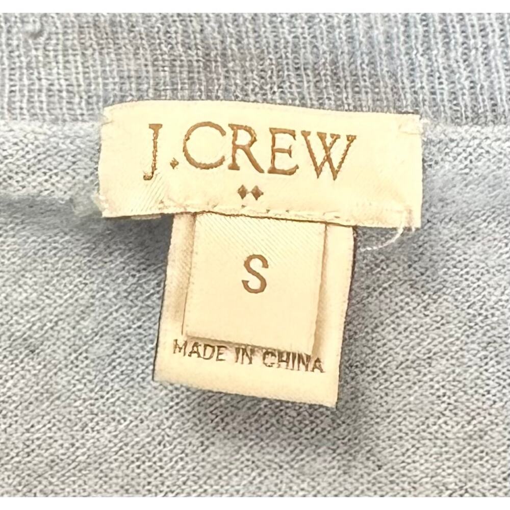 J. Crew Merino Wool Mesh Sleeve Sweater Dusty Sky Blue B9210 Size S - Picture 10 of 11